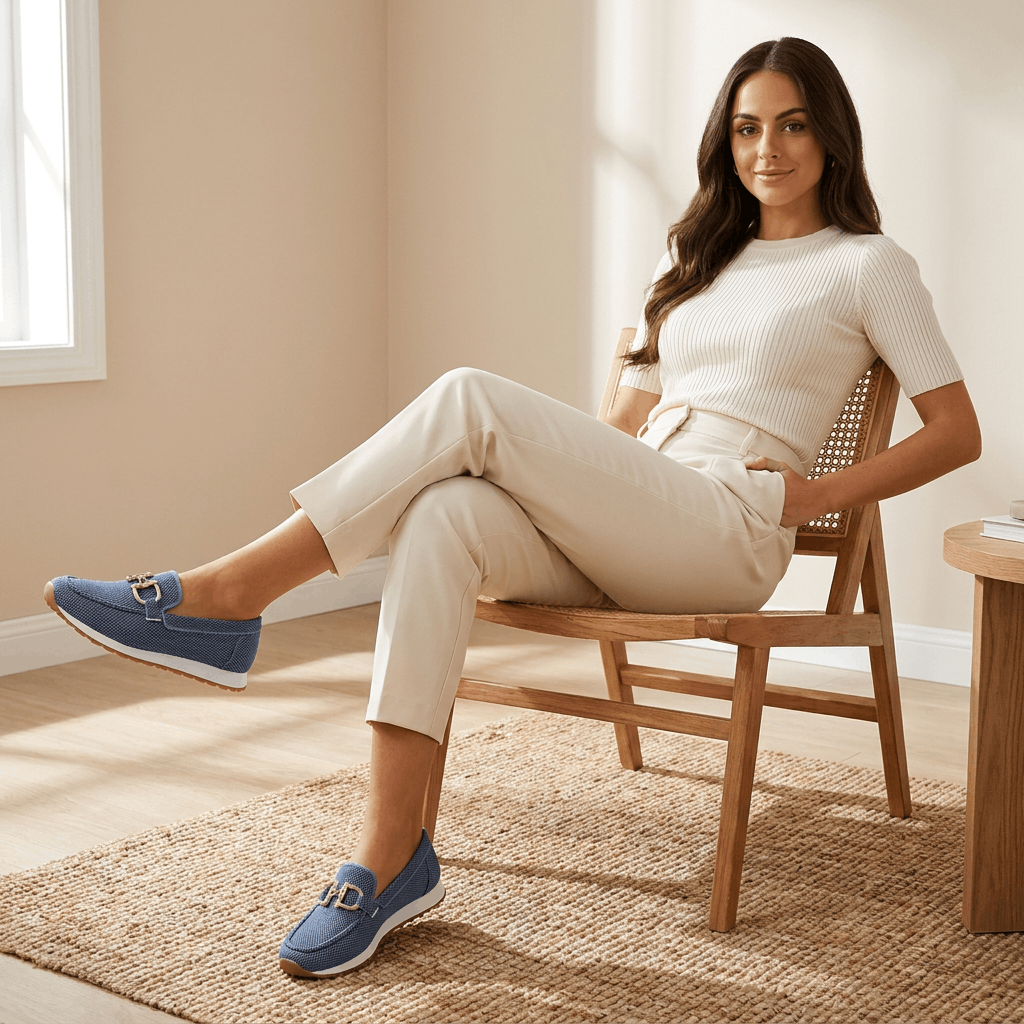 Lillian Horsebit Accent Comfort Knit Loafers – Lightweight Cushioned Slip-On Shoes