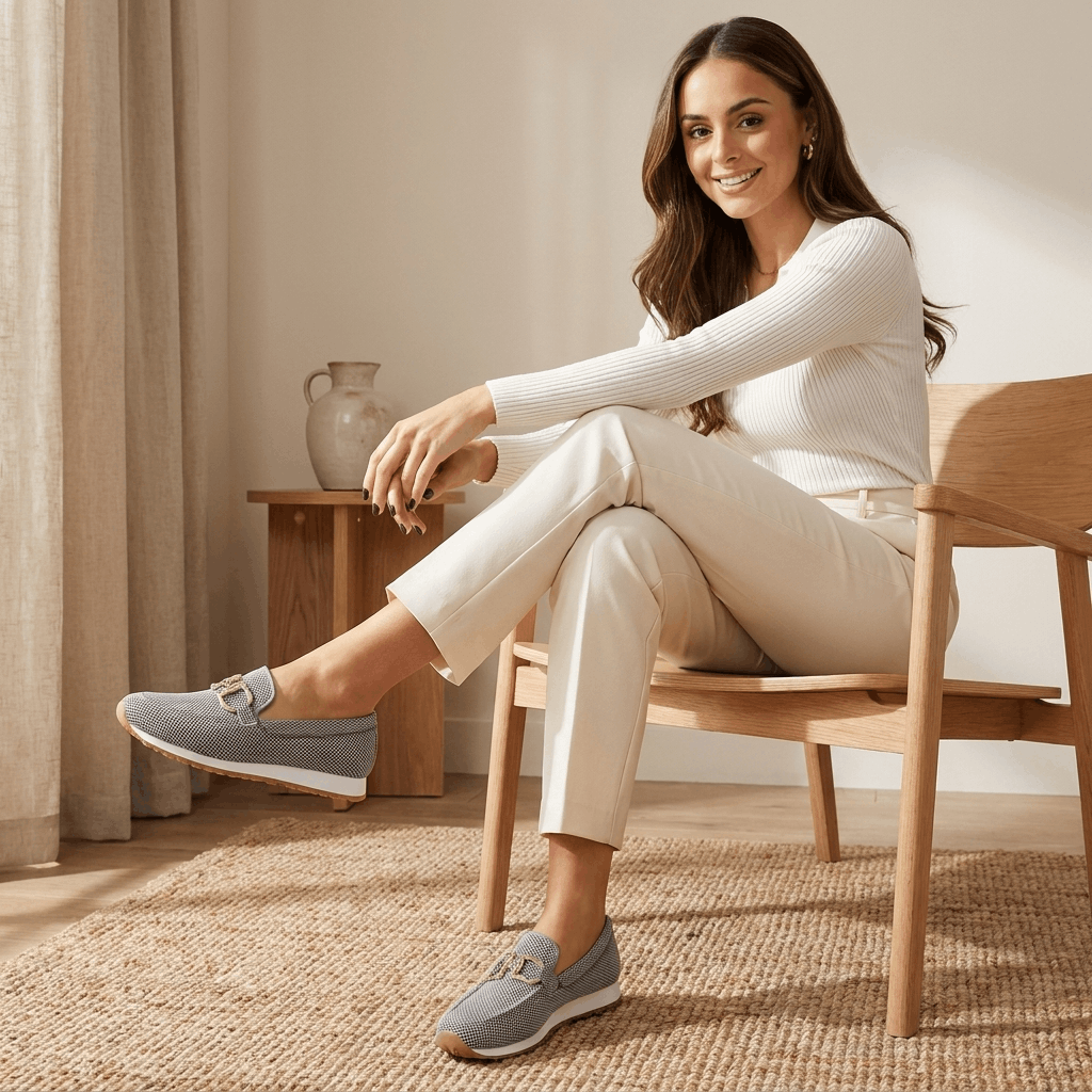 Lillian Horsebit Accent Comfort Knit Loafers – Lightweight Cushioned Slip-On Shoes