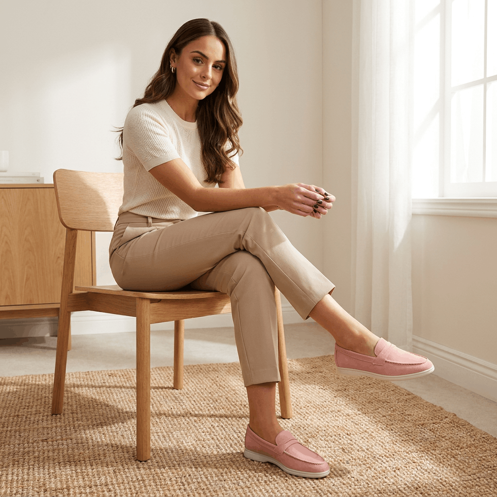 Celeste Suede Slip-On Loafers – Cushioned Everyday Comfort Shoes