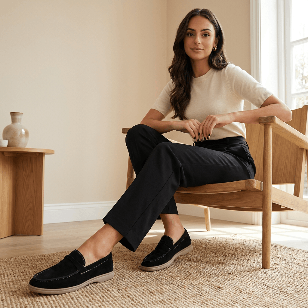 Celeste Suede Slip-On Loafers – Cushioned Everyday Comfort Shoes