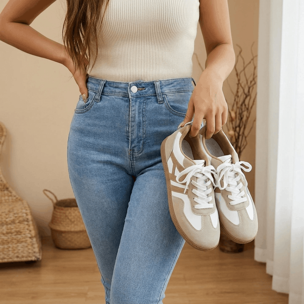 Claire Comfort Lace-Up Sneakers – Lightweight Cushioned Walking Shoes
