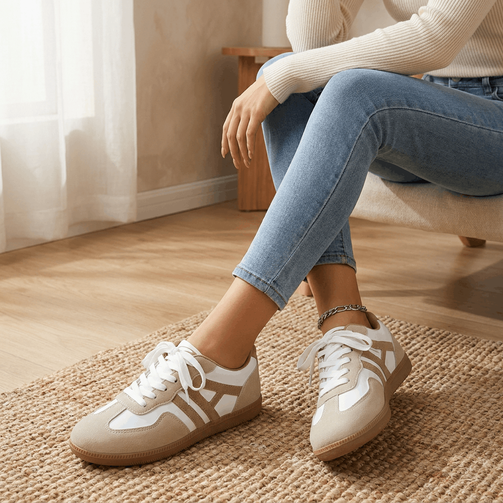 Claire Comfort Lace-Up Sneakers – Lightweight Cushioned Walking Shoes
