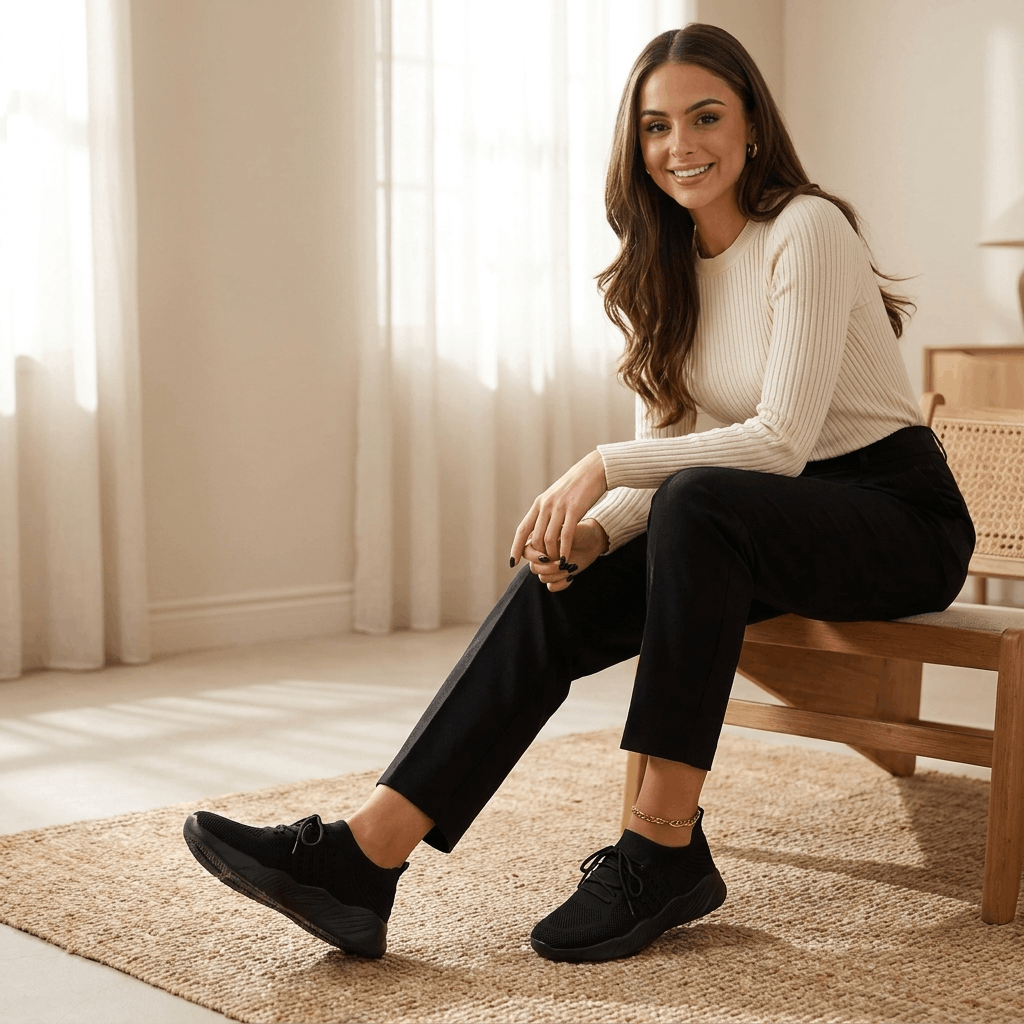 Emma Breathable Knit Sneakers – Lightweight Cushioned Walking Shoes