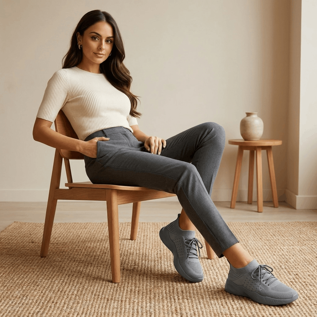 Emma Breathable Knit Sneakers – Lightweight Cushioned Walking Shoes