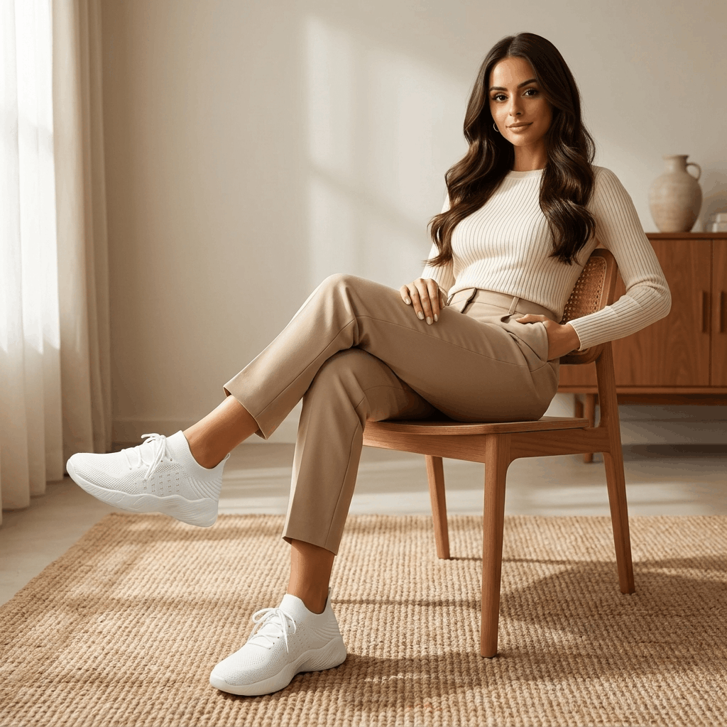 Emma Breathable Knit Sneakers – Lightweight Cushioned Walking Shoes