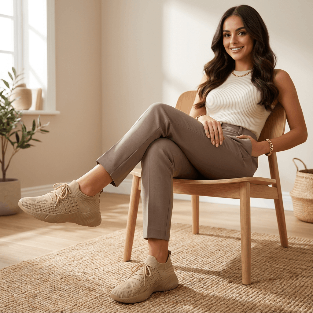 Emma Breathable Knit Sneakers – Lightweight Cushioned Walking Shoes