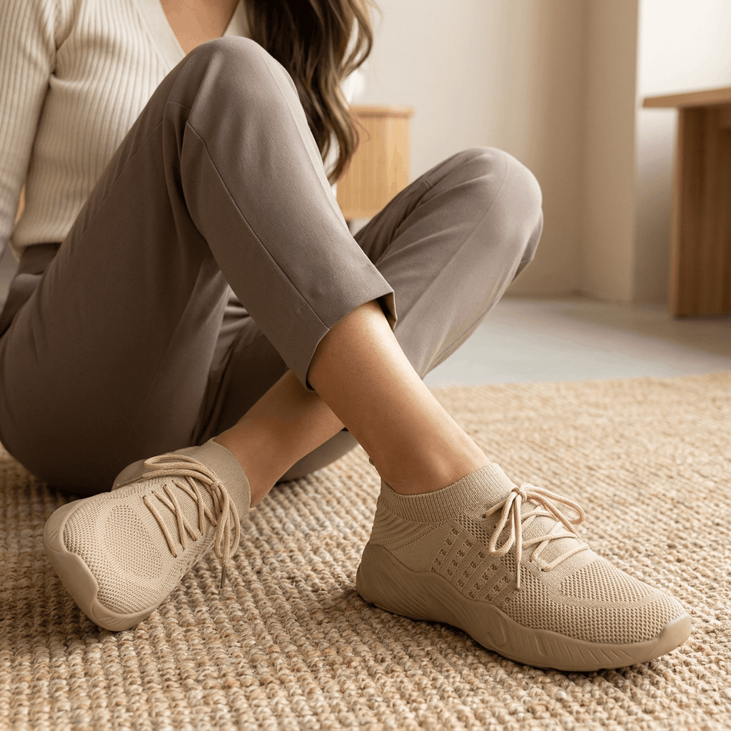 Emma Breathable Knit Sneakers – Lightweight Cushioned Walking Shoes