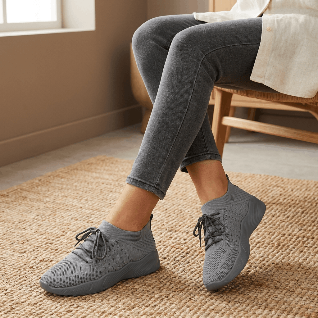 Emma Breathable Knit Sneakers – Lightweight Cushioned Walking Shoes