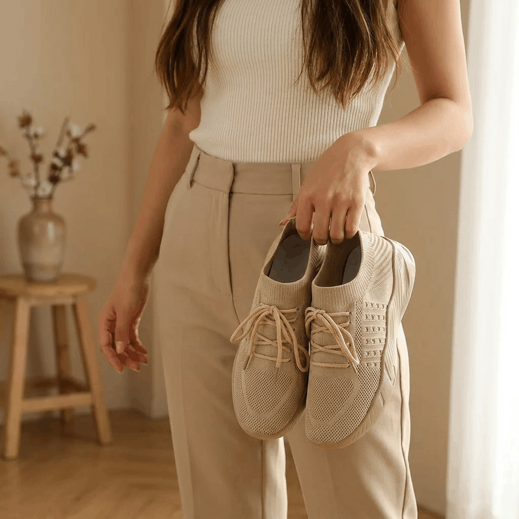 Emma Breathable Knit Sneakers – Lightweight Cushioned Walking Shoes