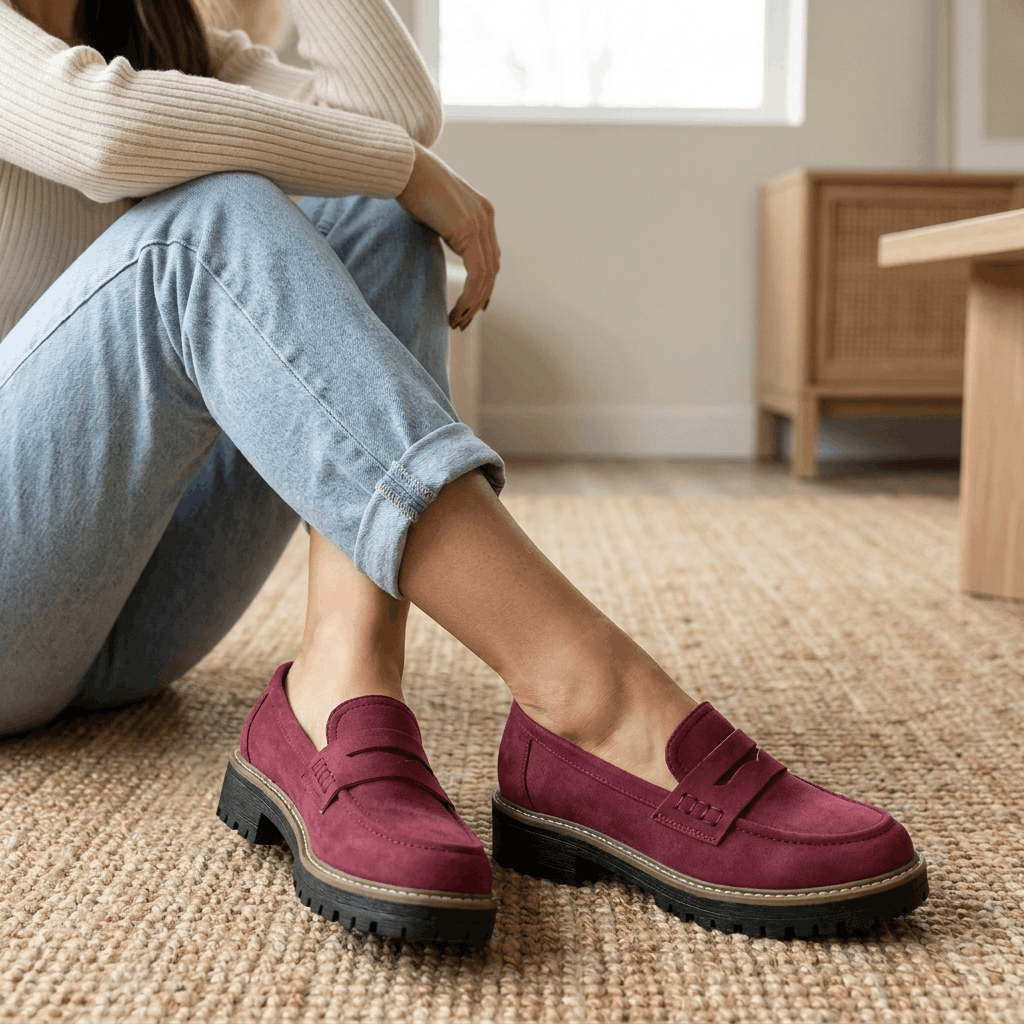 Vivienne Platform Penny Loafers – Chunky Slip-On Comfort Shoes