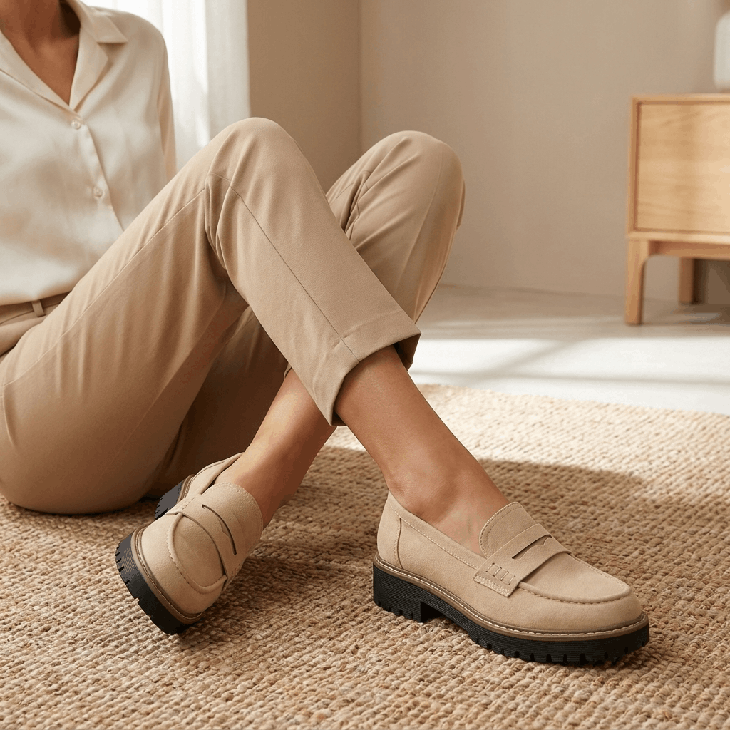 Vivienne Platform Penny Loafers – Chunky Slip-On Comfort Shoes