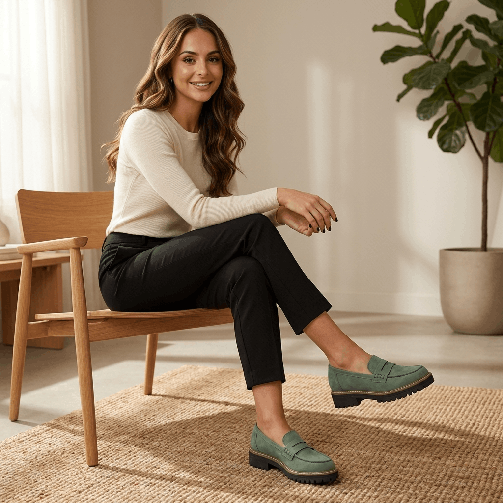 Vivienne Platform Penny Loafers – Chunky Slip-On Comfort Shoes
