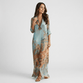 Marina Printed Maxi Shirt Dress – Adjustable Tie Waist Everyday Elegance