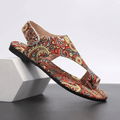 Seraphina Bohemian Slingback Flats – Paisley Open-Toe Summer Sandals