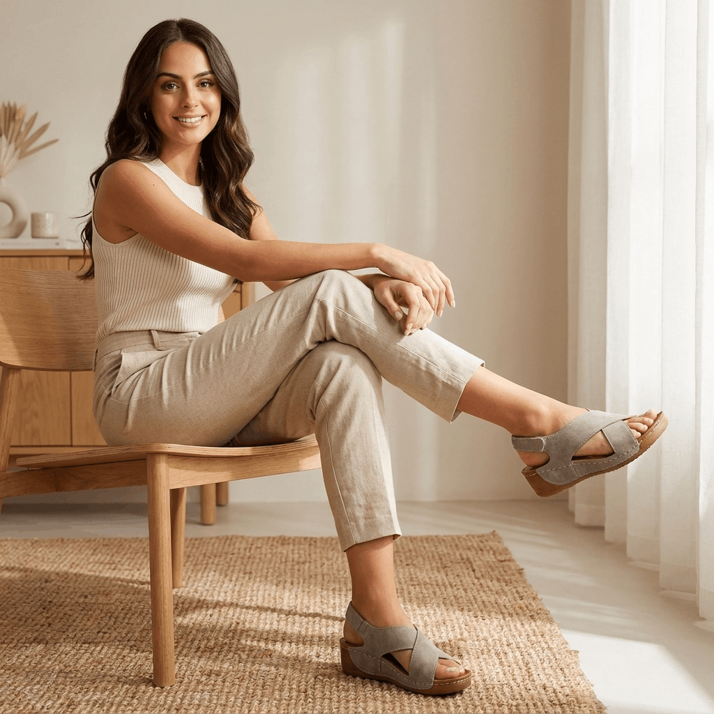 Berna Crisscross Wedge Sandals – Adjustable Slingback Summer Shoes