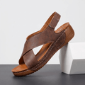 Berna Crisscross Wedge Sandals – Adjustable Slingback Summer Shoes