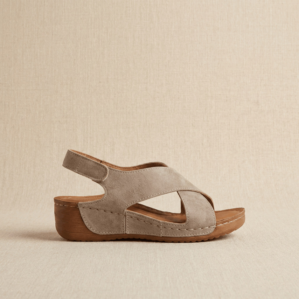 Berna Crisscross Wedge Sandals – Adjustable Slingback Summer Shoes
