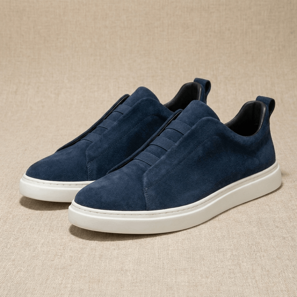 Mark Suede Slip-On Sneakers – Stretch Lace Casual Shoes