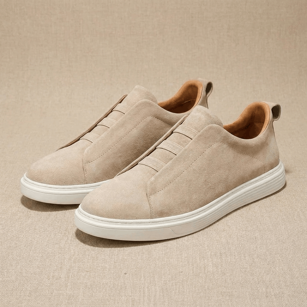 Mark Suede Slip-On Sneakers – Stretch Lace Casual Shoes