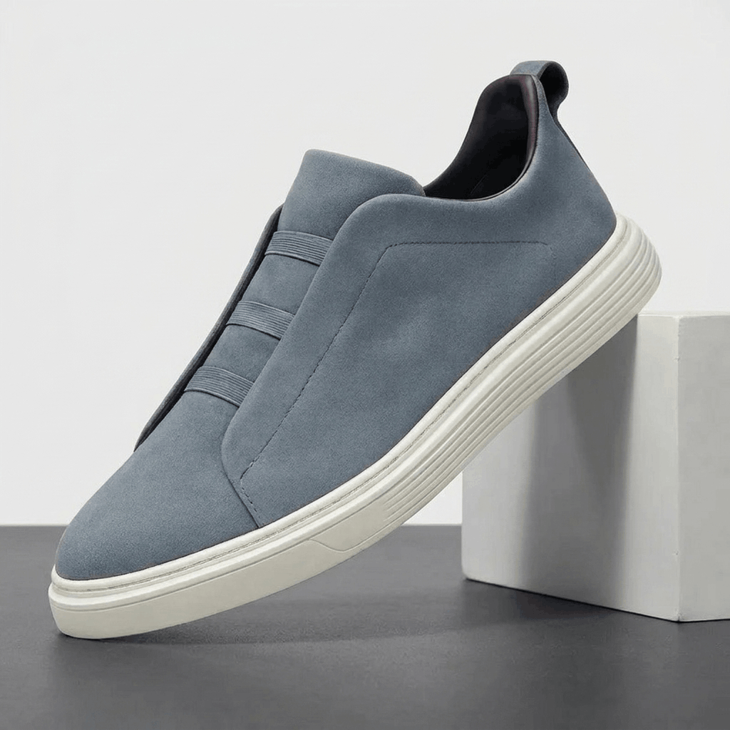 Mark Suede Slip-On Sneakers – Stretch Lace Casual Shoes