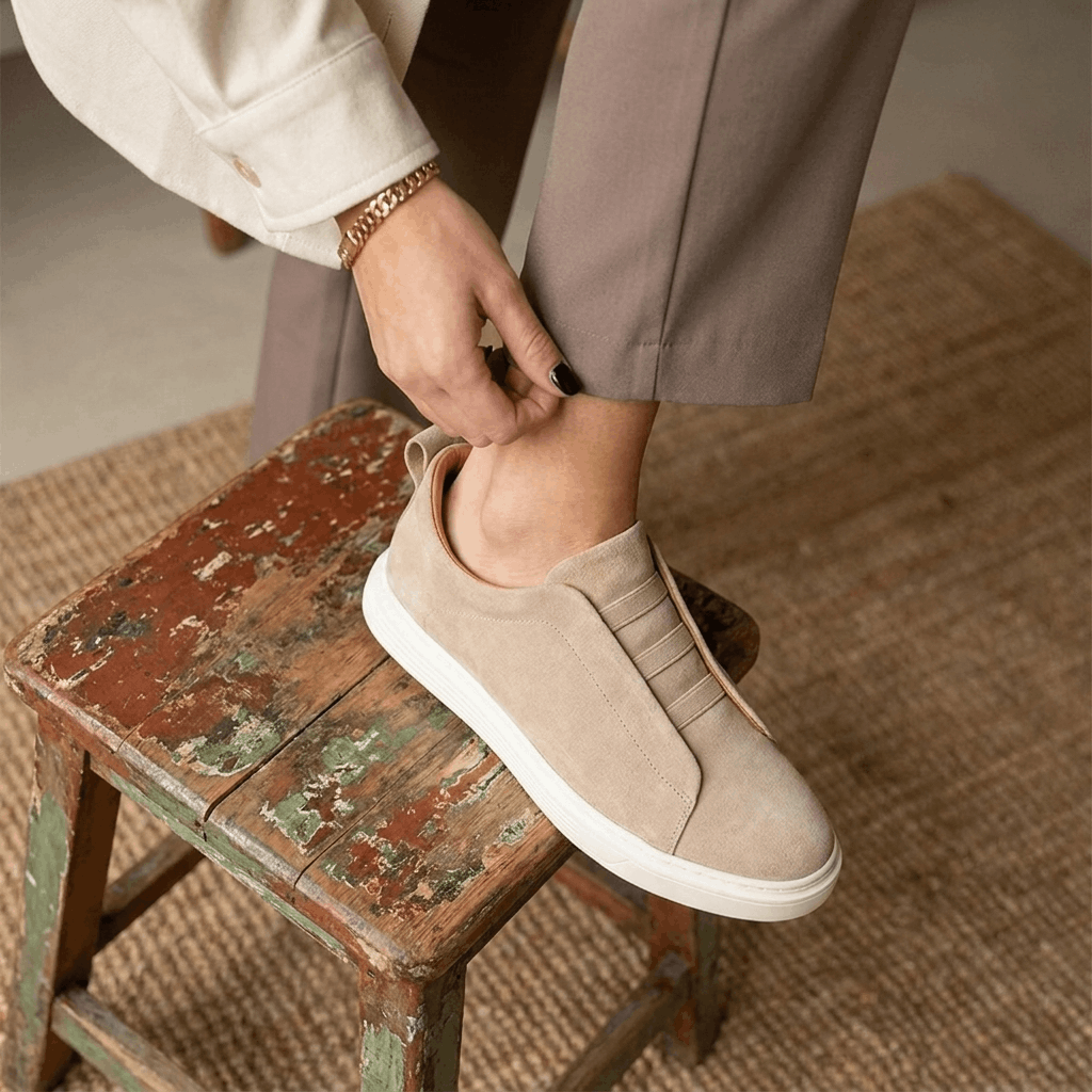 Mark Suede Slip-On Sneakers – Stretch Lace Casual Shoes