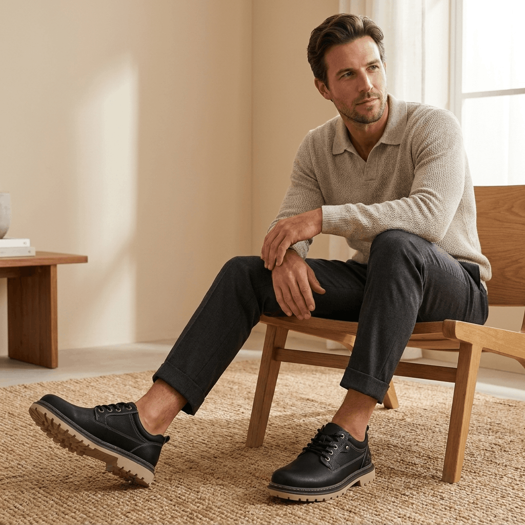 Jerry Leather Hybrid Work Shoes – Rugged Everyday Comfort Footwear