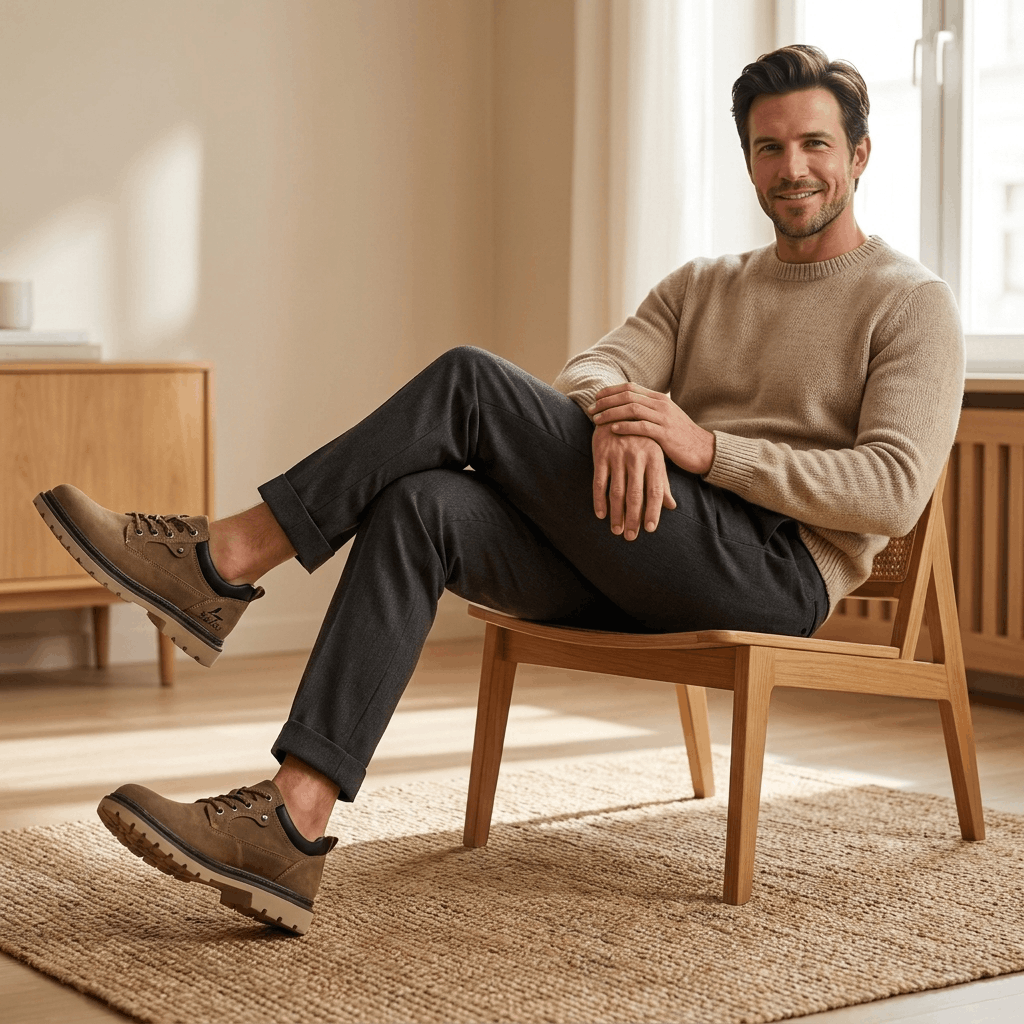 Jerry Leather Hybrid Work Shoes – Rugged Everyday Comfort Footwear
