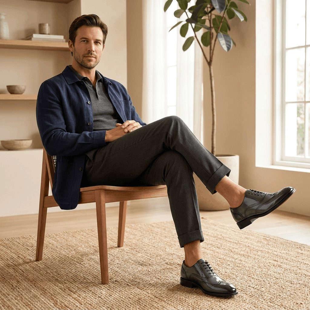 Frederick Patent Leather Brogue Shoes – Classic Wingtip Oxford Dress Shoes