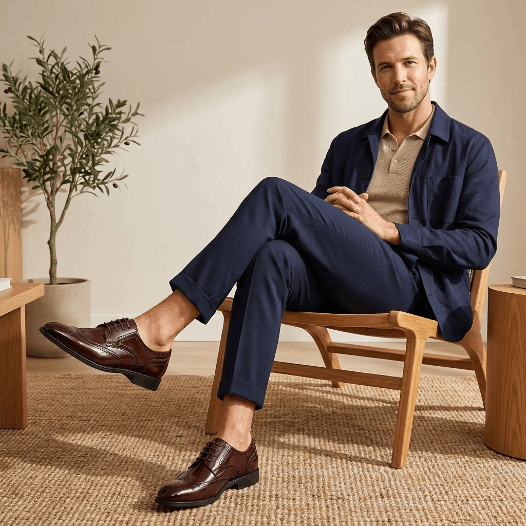 Frederick Patent Leather Brogue Shoes – Classic Wingtip Oxford Dress Shoes