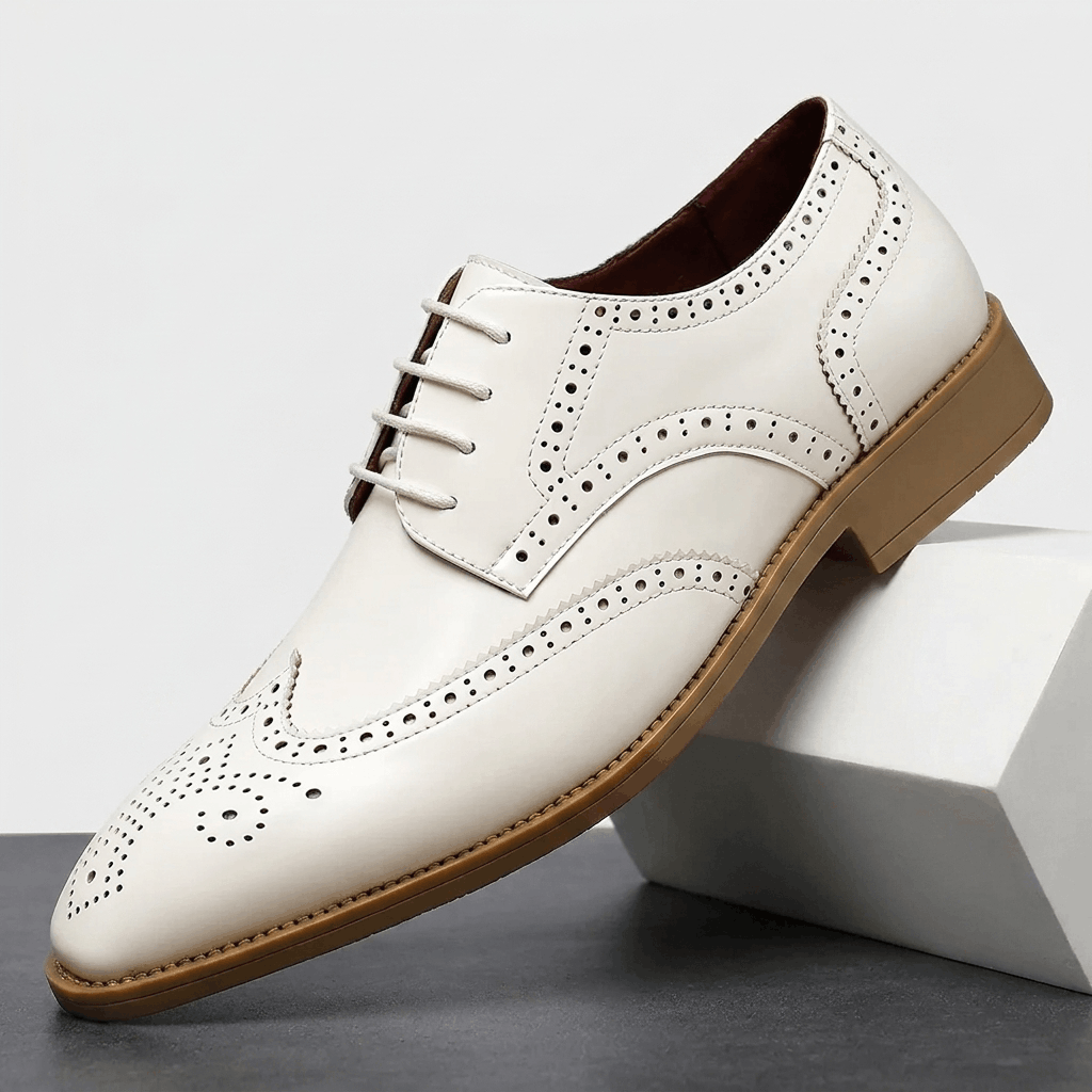 Frederick Patent Leather Brogue Shoes – Classic Wingtip Oxford Dress Shoes