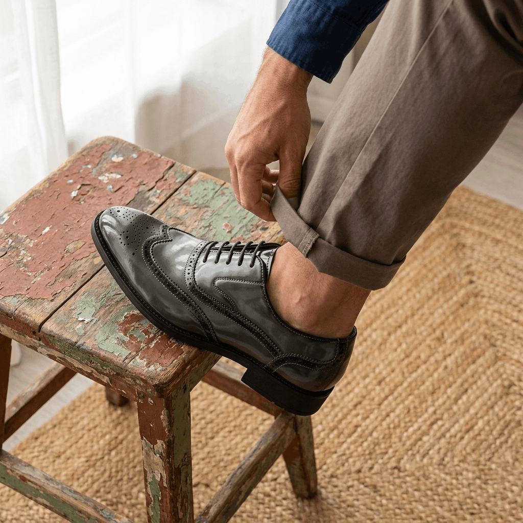 Frederick Patent Leather Brogue Shoes – Classic Wingtip Oxford Dress Shoes