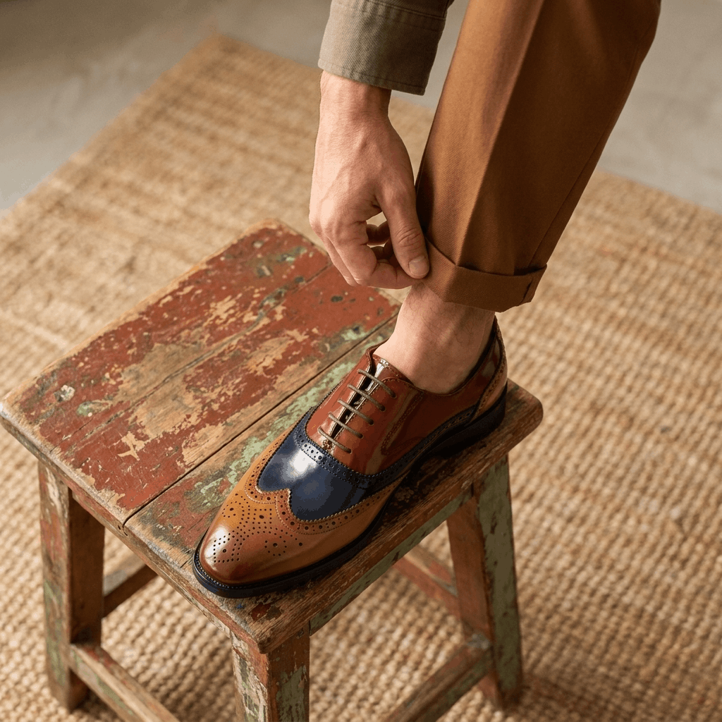 Frederick Patent Leather Brogue Shoes – Classic Wingtip Oxford Dress Shoes