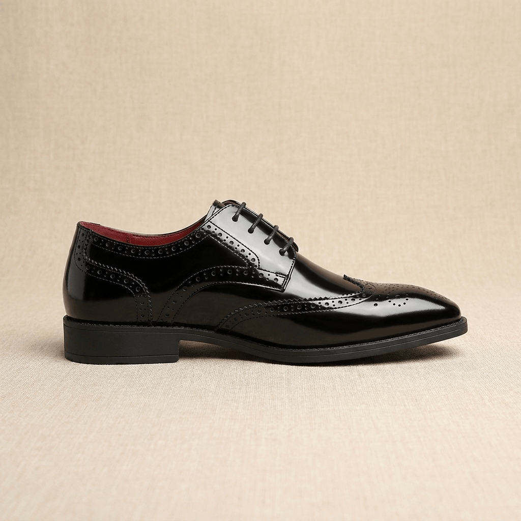 Frederick Patent Leather Brogue Shoes – Classic Wingtip Oxford Dress Shoes