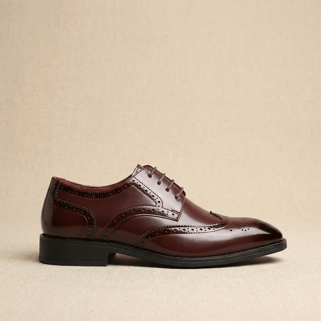 Frederick Patent Leather Brogue Shoes – Classic Wingtip Oxford Dress Shoes