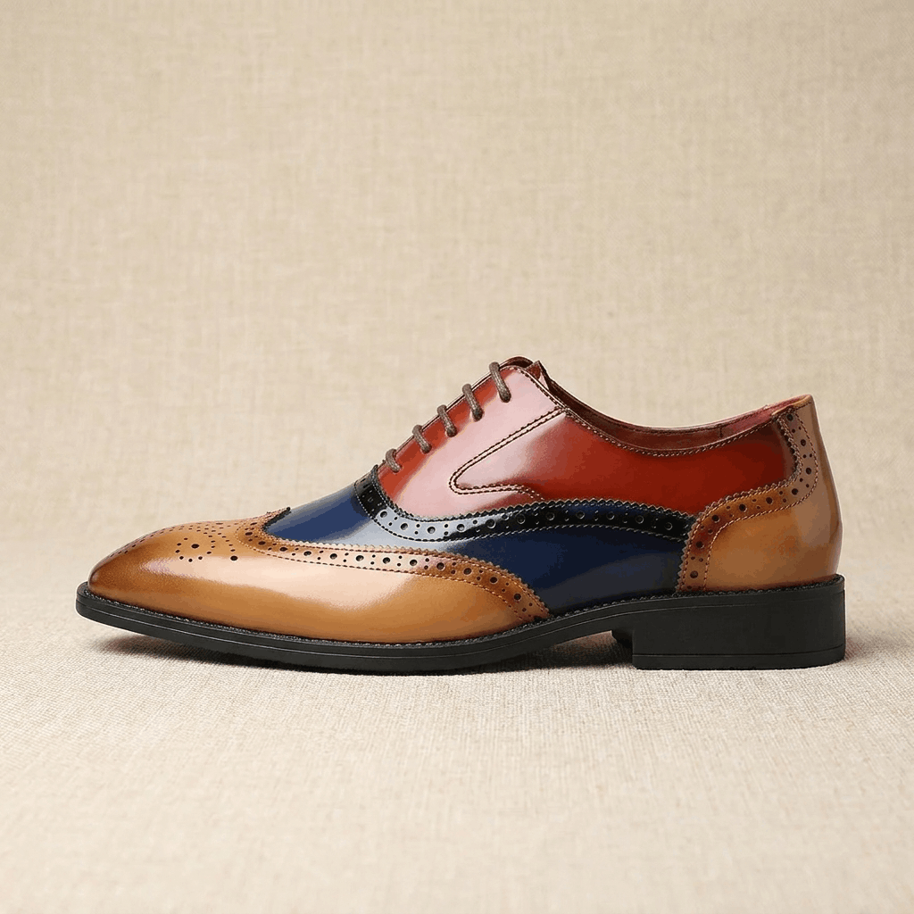 Frederick Patent Leather Brogue Shoes – Classic Wingtip Oxford Dress Shoes