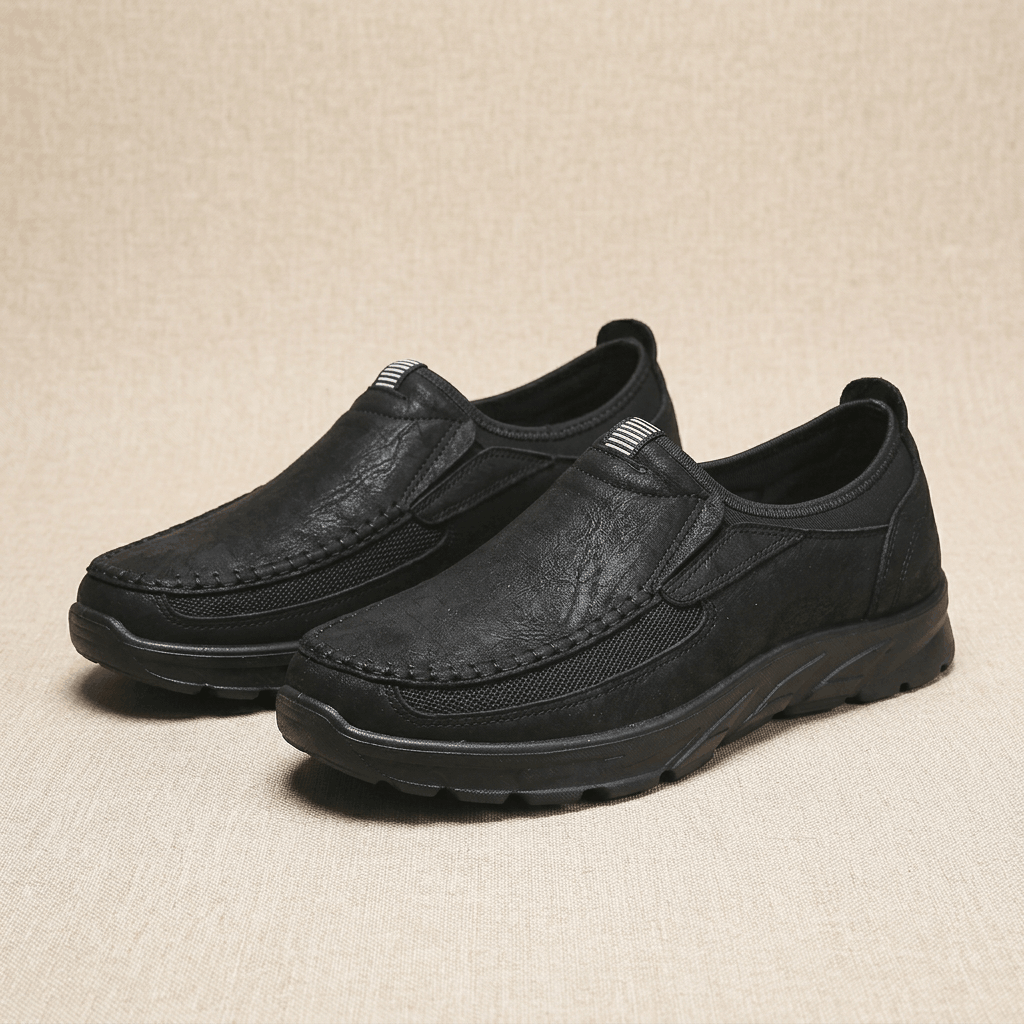 Bradley Leather Slip-On Loafers – Breathable Comfort Walking Shoes