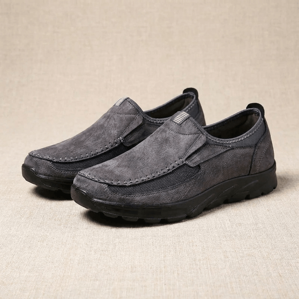 Bradley Leather Slip-On Loafers – Breathable Comfort Walking Shoes