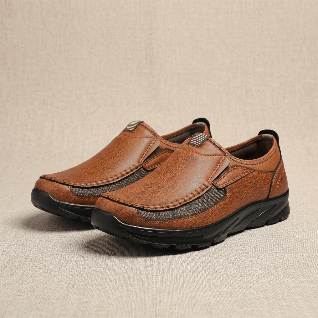 Bradley Leather Slip-On Loafers – Breathable Comfort Walking Shoes