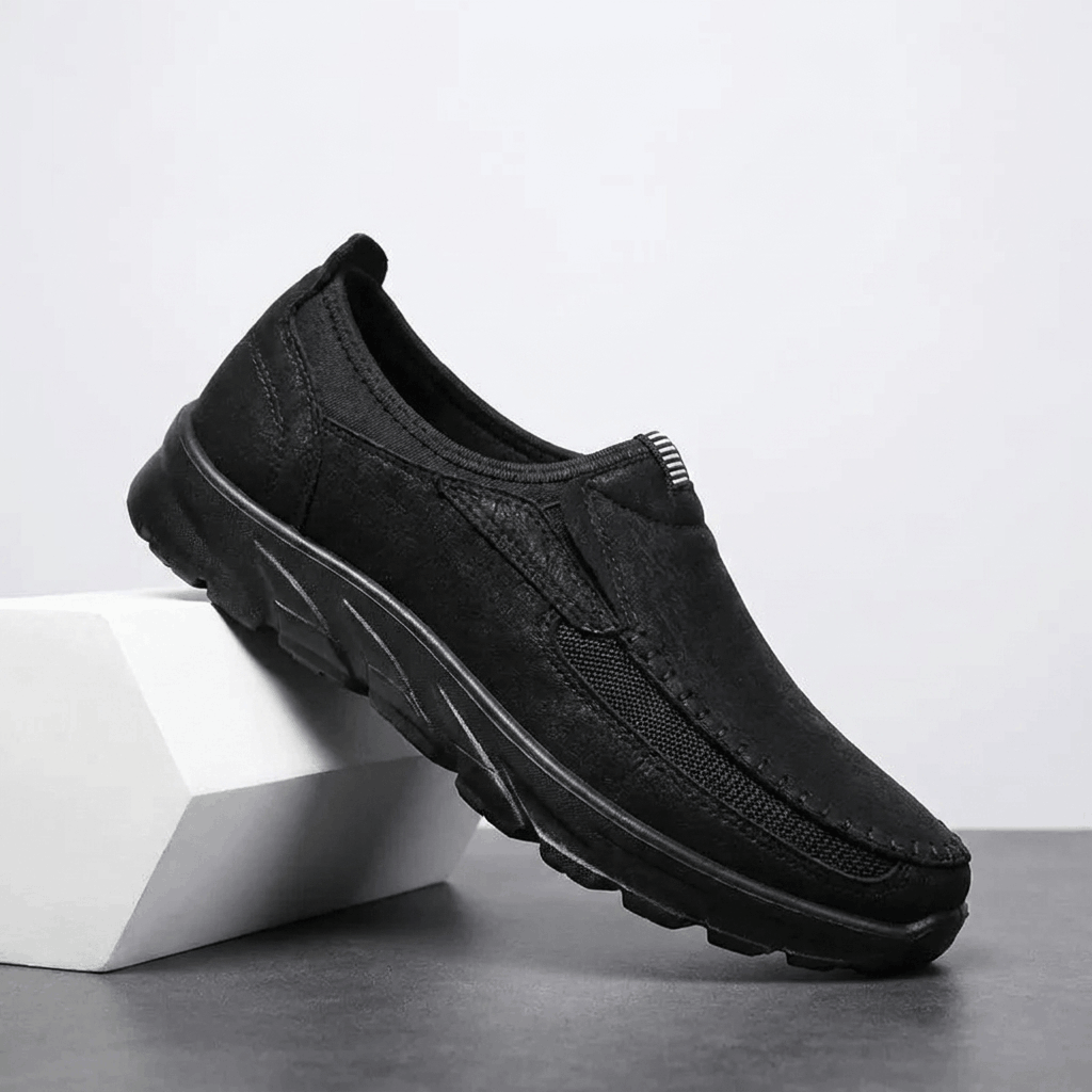 Bradley Leather Slip-On Loafers – Breathable Comfort Walking Shoes