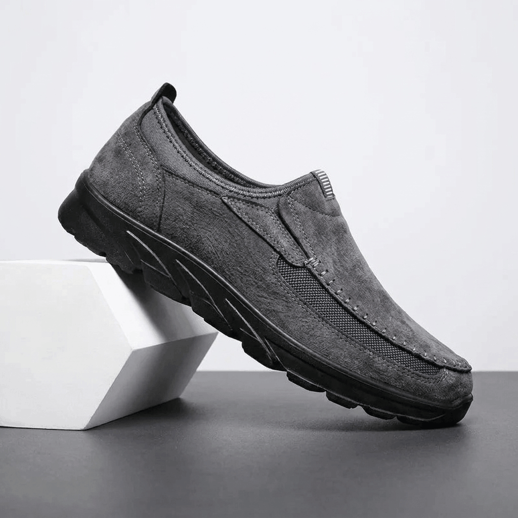 Bradley Leather Slip-On Loafers – Breathable Comfort Walking Shoes
