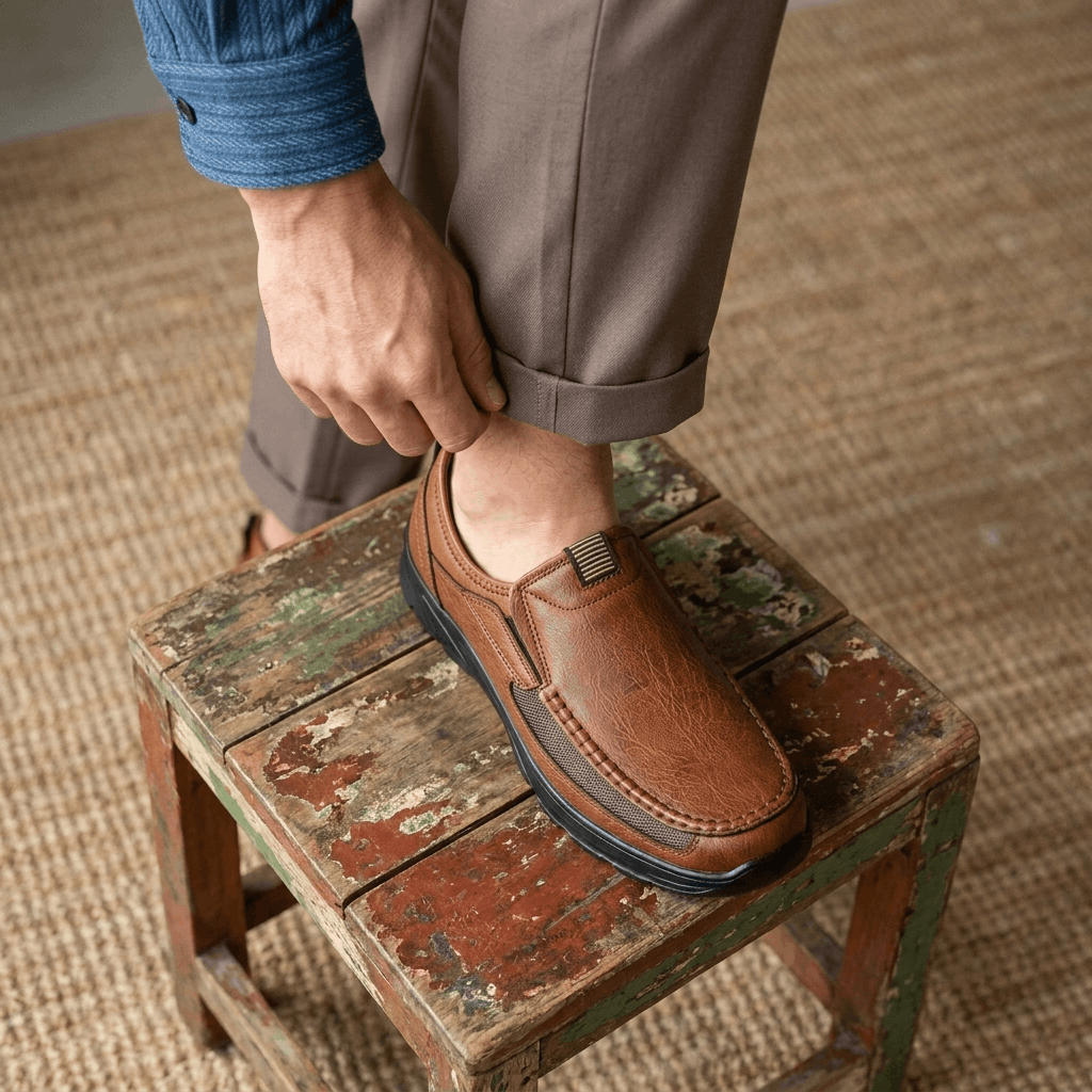 Bradley Leather Slip-On Loafers – Breathable Comfort Walking Shoes