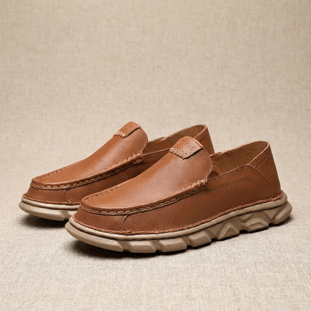 William Leather Slip-On Loafers – Cushioned  Comfort Casual Shoes
