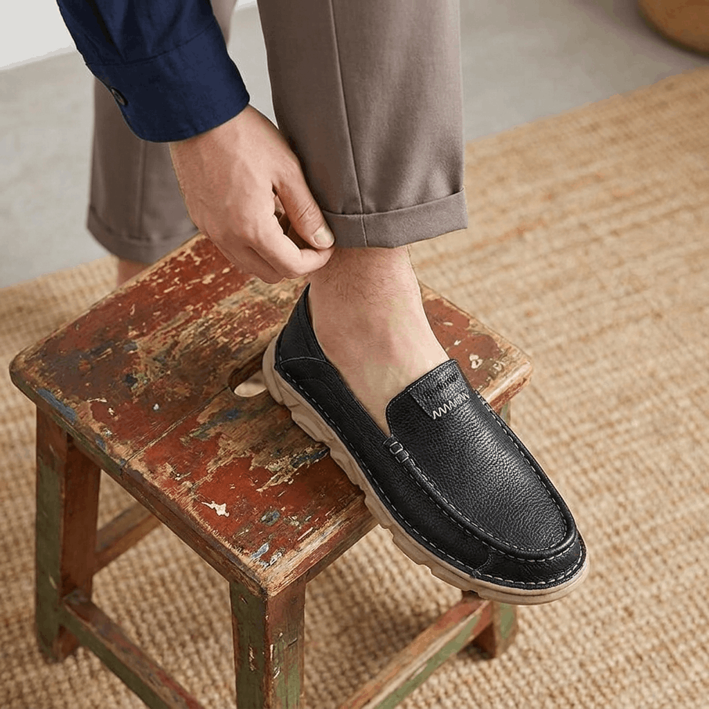 William Leather Slip-On Loafers – Cushioned  Comfort Casual Shoes