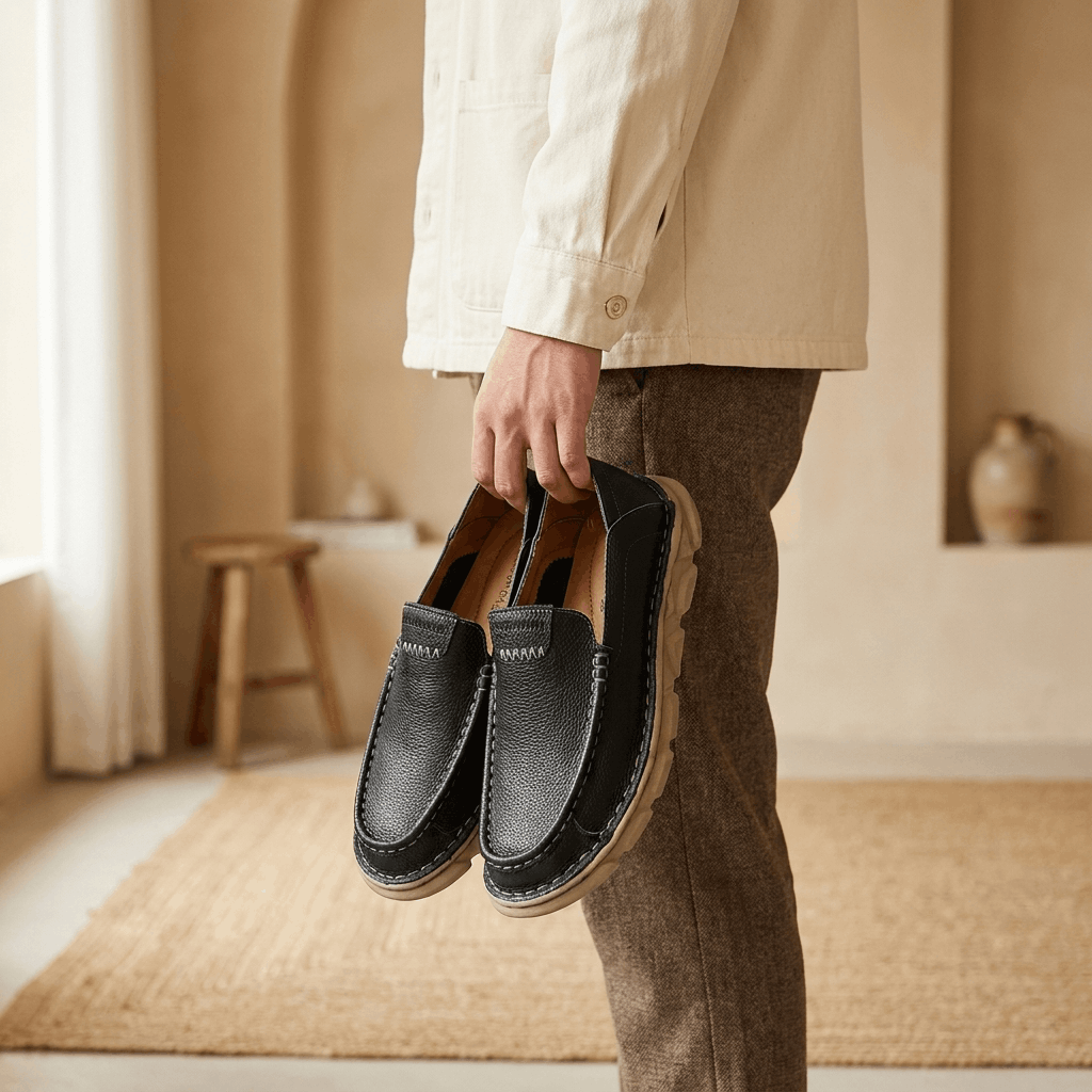 William Leather Slip-On Loafers – Cushioned  Comfort Casual Shoes