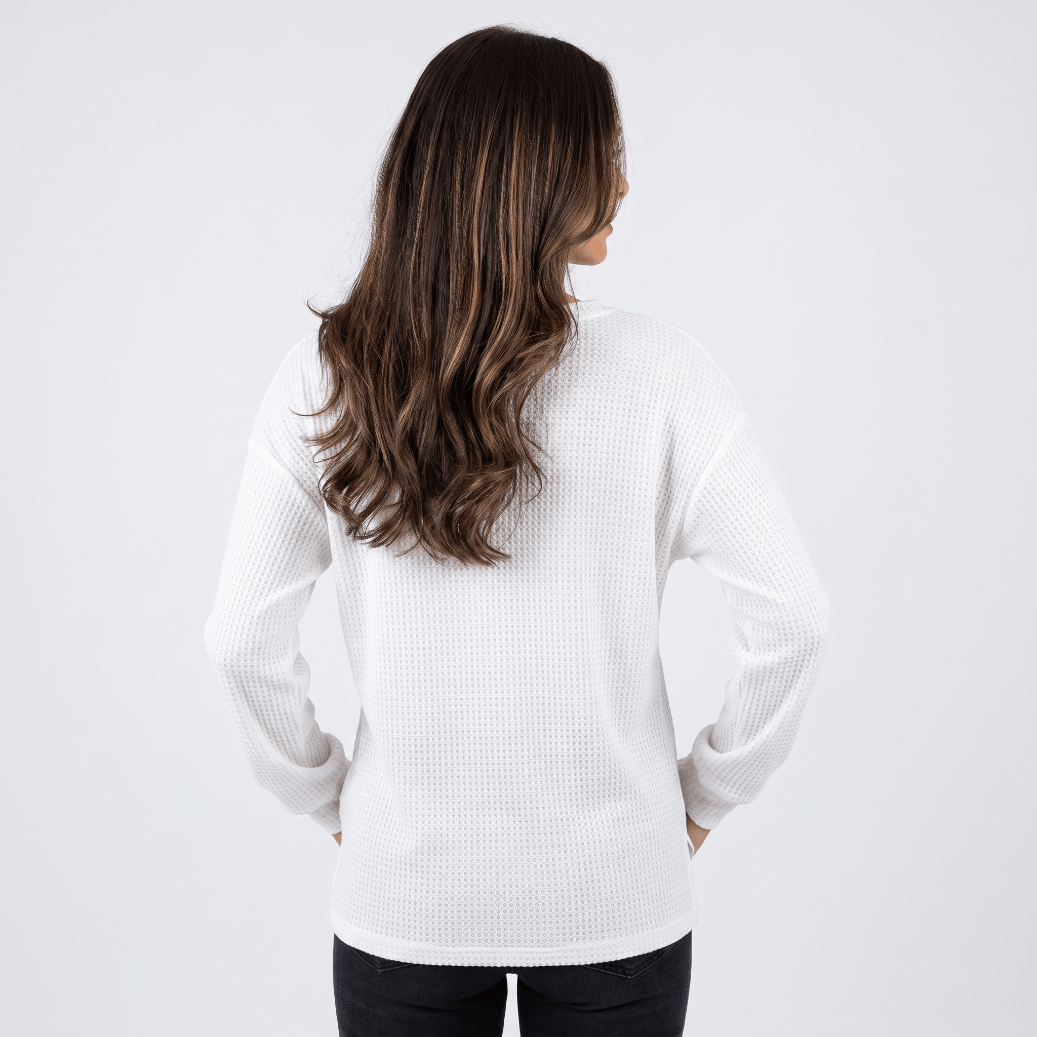Aveline Waffle Knit Sweater – V-Neck Henley Pullover