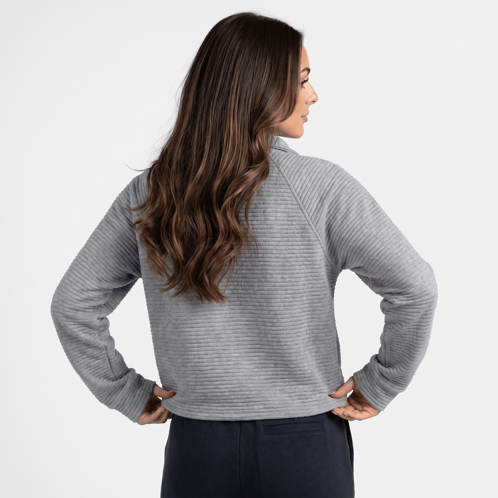 Vivienne Ribbed Knit Sweater – Quarter-Zip Stand Collar Pullover