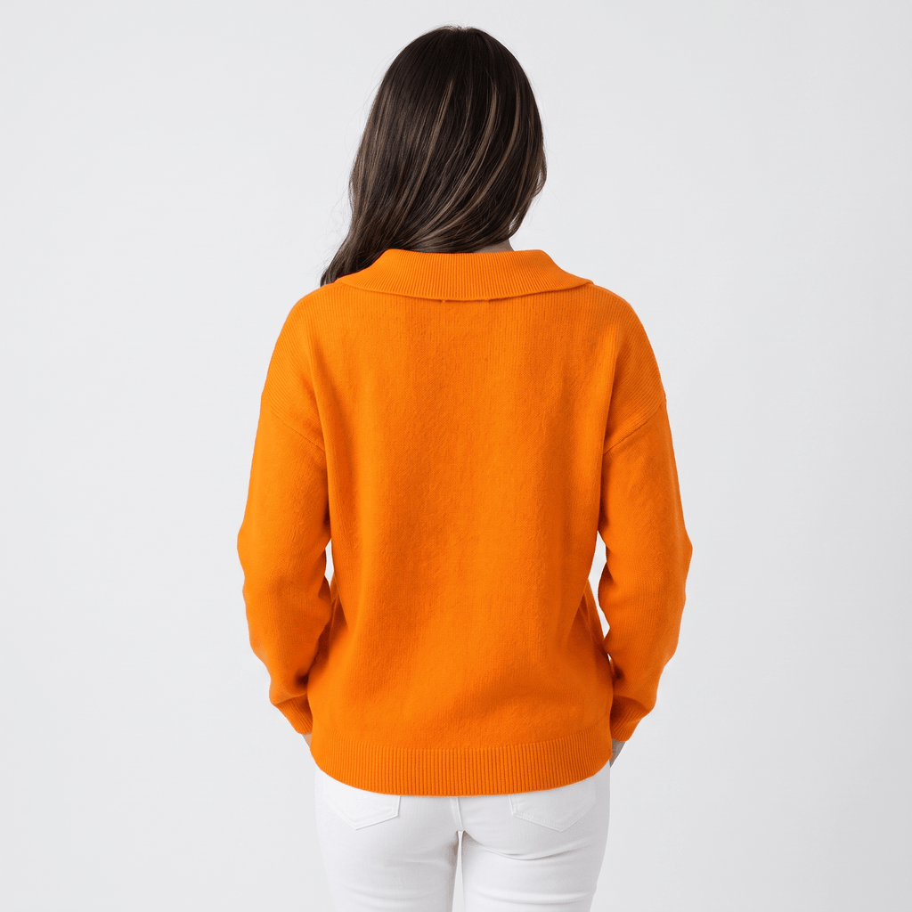 Odette Collared Knit Sweater – Soft Relaxed Pullover Top