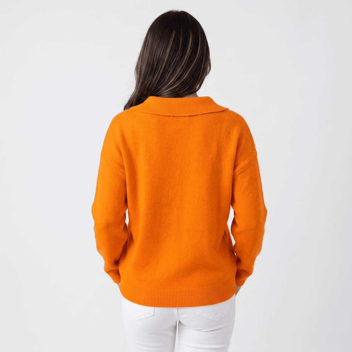 Odette Collared Knit Sweater – Soft Relaxed Pullover Top