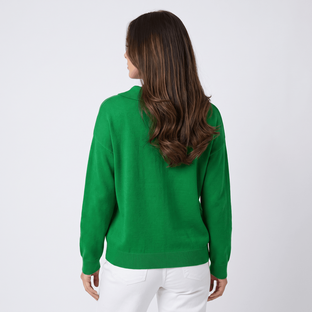 Odette Collared Knit Sweater – Soft Relaxed Pullover Top