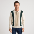 Julian Knit Polo Sweater – Ribbed Color Block Long Sleeve Top